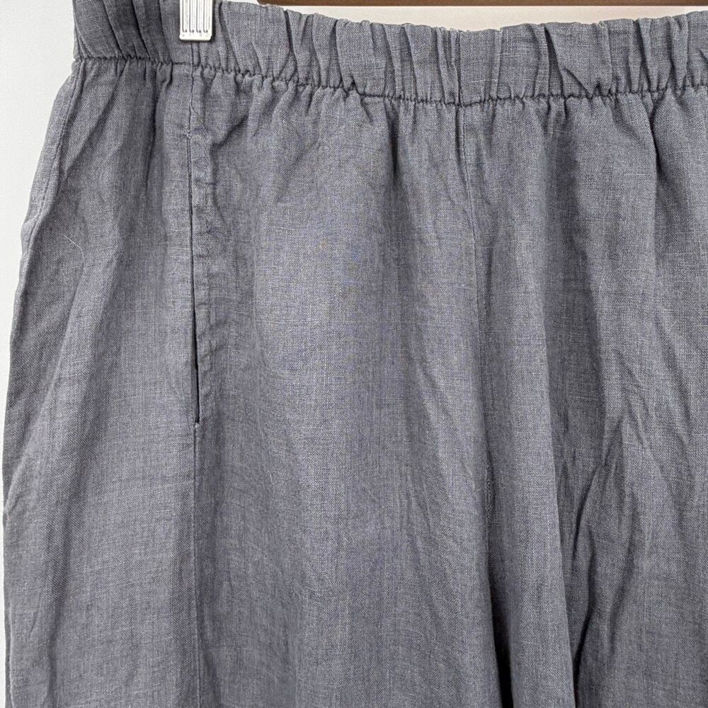 Lisa Bayne Gray Elastic Waist Relaxed Wide Leg Pull On Pants Size Large - Picture 2 of 9